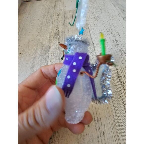 Hallmark snowman glitter wire angel cherub 2003 Xmas tree - Picture 2 of 8